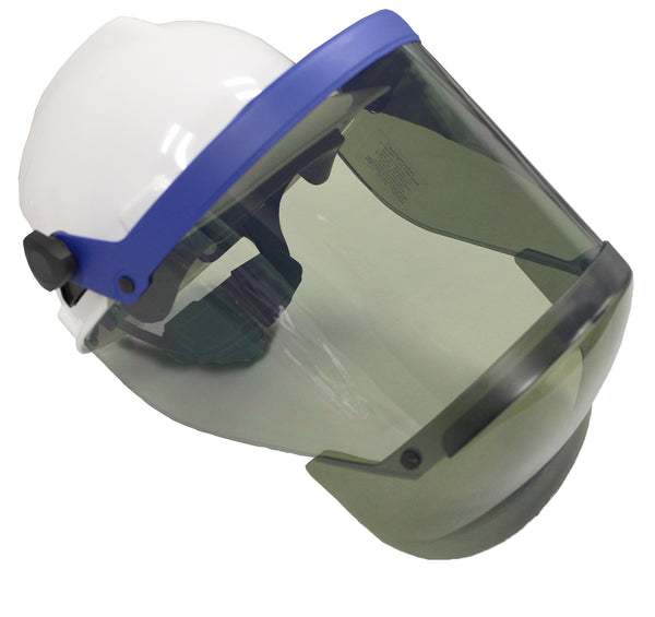 Face Shield with Slotted Visor and Hard Cap