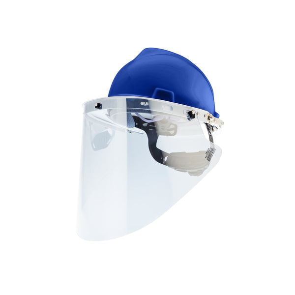 Aluminized Heat Reflective Face Shield, Hard Hat, and Bracket