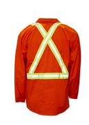 Orange FR 9oz 88/12 Shirt - High-Vis Striping