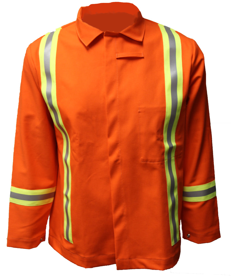 30" Orange 100% FR Treated Cotton Whipcord Jacket with Enhanced Visibility