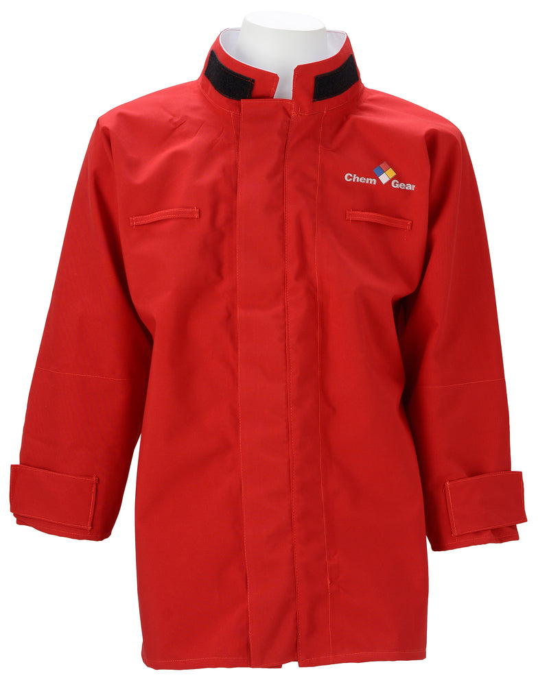 Red GORE-TEX liquid chemical splash jacket