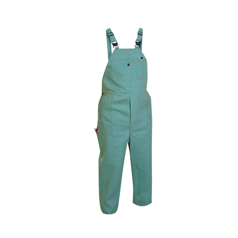 12 cal/cm²  Visual Green 100% FR Treated Cotton Whipcord Overalls